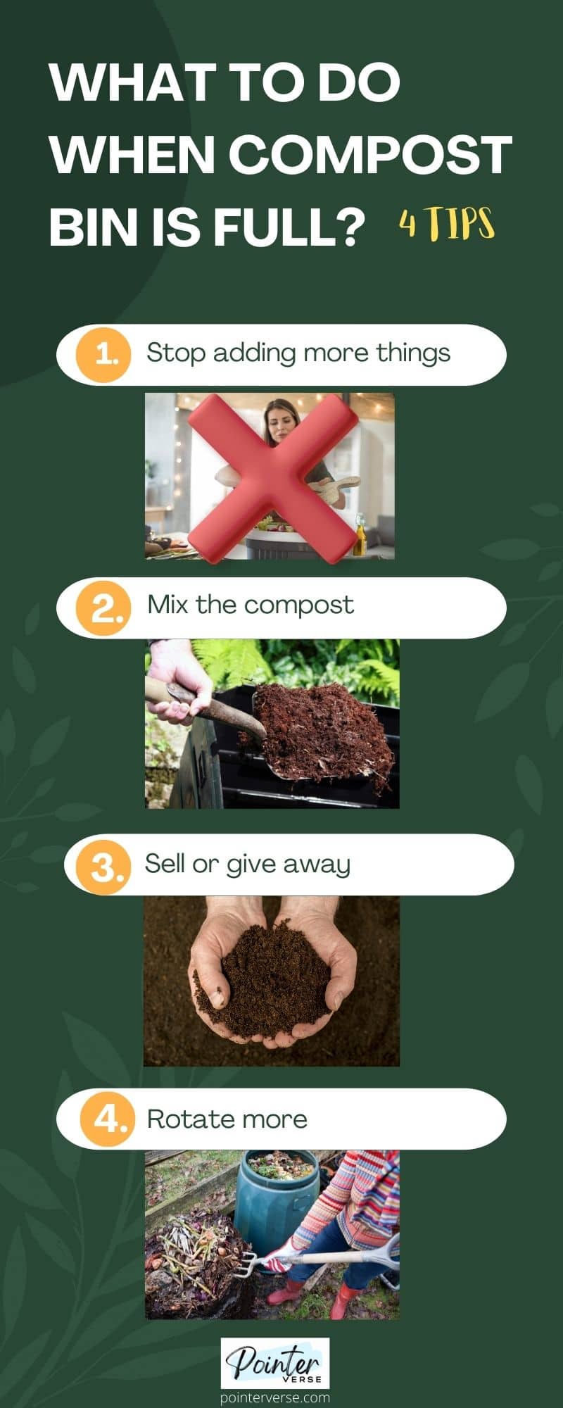 What to do when compost bin is full infographic